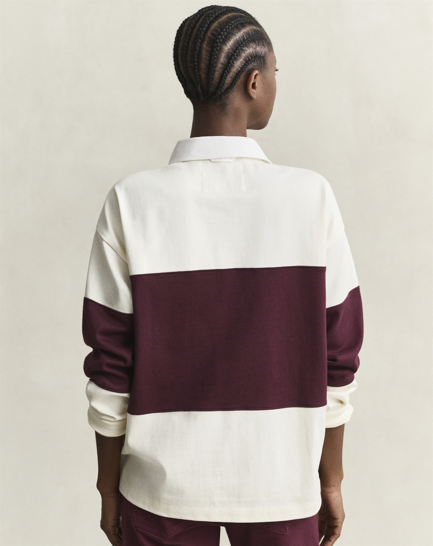 Gant - Color Blocked Heavy Rugger - Darkened Wine